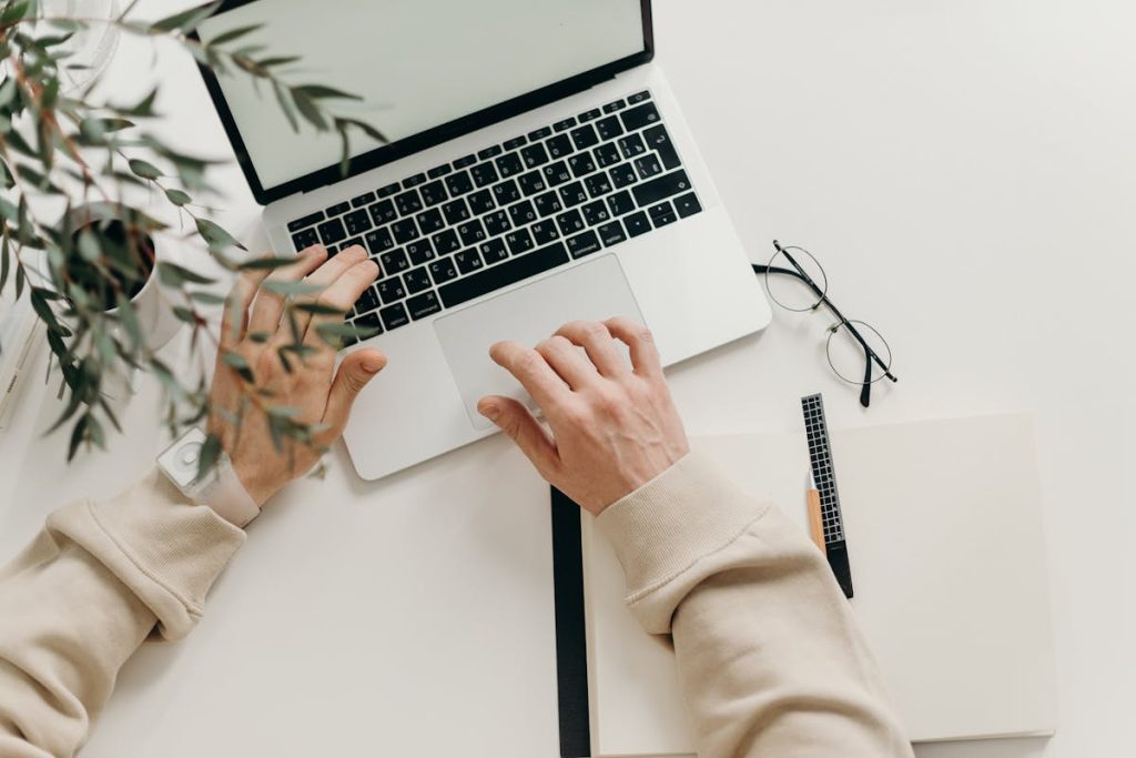Freelancer setting up profile on an online job platform