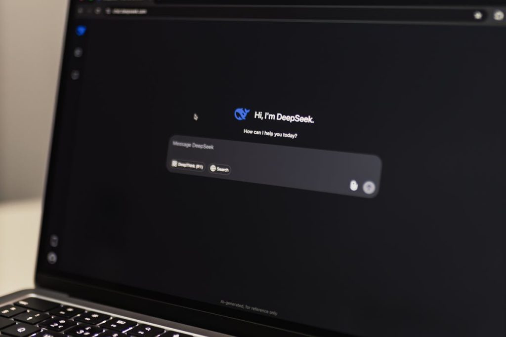 AI chat interface on a laptop screen illustrating the booming AI prompt hustle trend in 2025