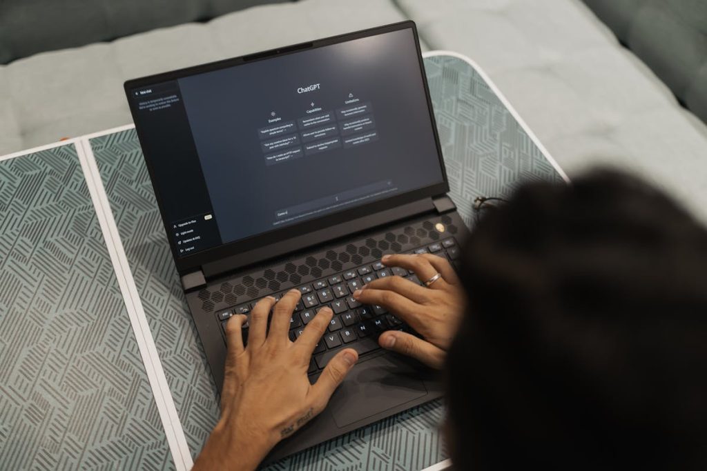 A man working with ChatGPT