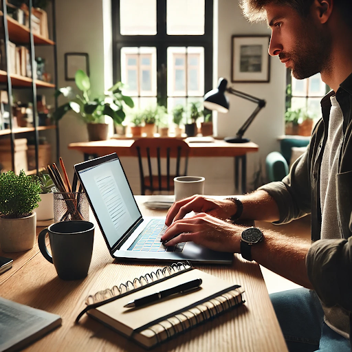Person implementing content multiplication strategy to create multiple income streams from one idea