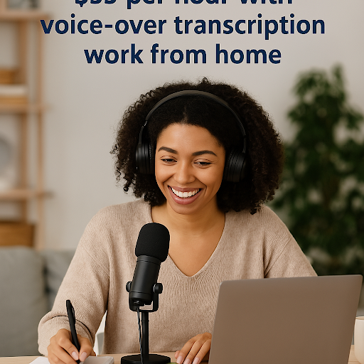 Freelancer earning $95 per hour with voice-over transcription work from home