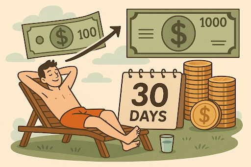 Lazy investing trick turning $100 into $1,000 in just 30 days while relaxing