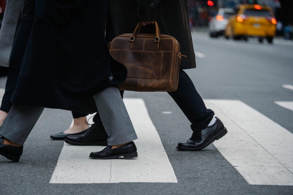 Well-dressed colleagues symbolizing career transition